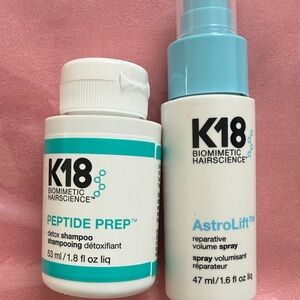 🆕 K18 mini duo biomimetic Hairscience detox shampoo and reparative volume spray